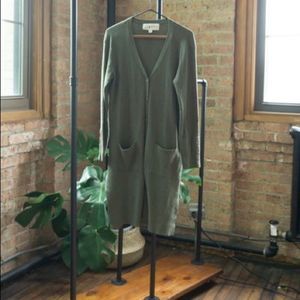 HIATUS Green long sleeve dress with buttons